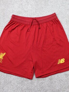 Liverpool FC Short Mens Small Red New Balance Training Drawstring LFC Stretch